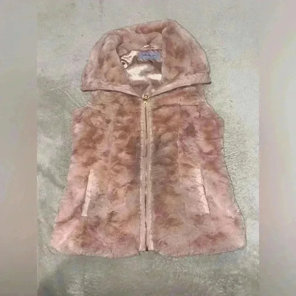 Andrew Marc New York faux fur pink vest small women’s - Picture 1 of 4